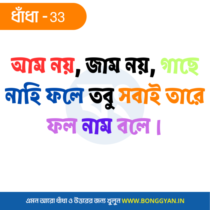 আম নয়, জাম নয়, গাছে নাহি ফলে তবু সবাই তারে ফল নাম বলে।