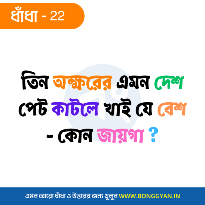 তিন অক্ষরের এমন দেশ পেট কাটলে খাই যে বেশ - কোন জায়গা?