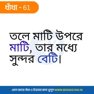 তলে মাটি উপরে মাটি, তার মধ্যে সুন্দর বেটি।