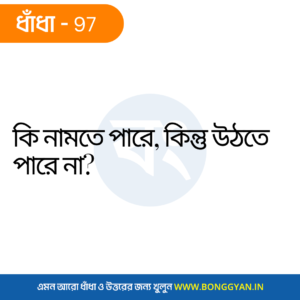 কি নামতে পারে, কিন্তু উঠতে পারে না?