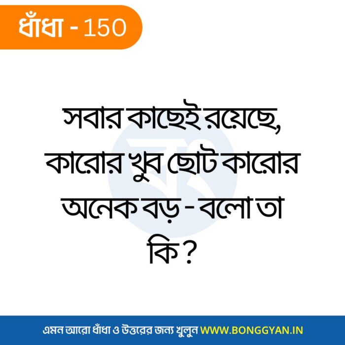 সবার কাছেই রয়েছে, কারোর খুব ছোট কারোর অনেক বড় - বলো তা কি ?